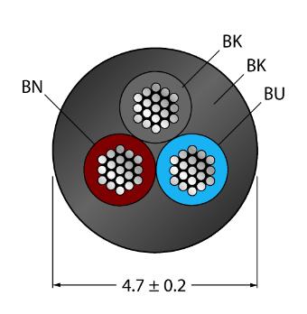 BL ident 执行器/传感器电缆 PKW3M-10/TEL