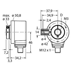 旋转检测增量型编码器 Ri-12H15T-2B2500-H1181