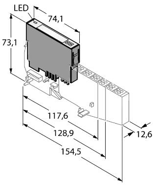 电子模块 BL20-4DO-24VDC-0.5A-P