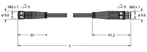 执行器/传感器电缆 PKG4M-2-PSG4M/TEL