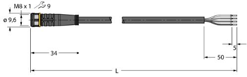 执行器/传感器电缆 PKG4M-5/TXL