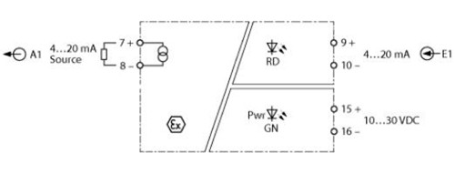 单通道模拟量信号重复器 IMX12-AO01-1I-1I-H0/24VDC/CC