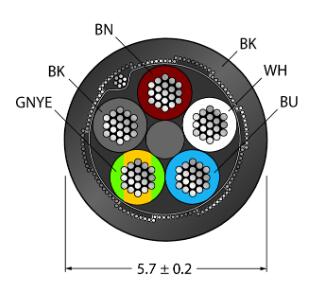 执行器/传感器电缆 CABLE(4+1)X0.34-SH-PUR-BK-500M/TXL