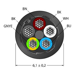 执行器/传感器电缆 CABLE(4+1)X0.34-SH-PVC-BK-100M/TEL