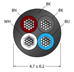 执行器和传感器线缆 PKW4M-0.6-RSC4.4T/TXL