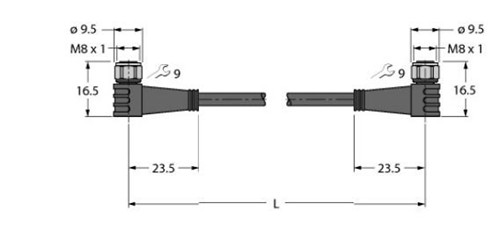 执行器和传感器线缆 PKWV3M-20-PKWV3M/TFW