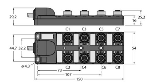 无源分线盒 TB-8M12-5P3-10/TXL