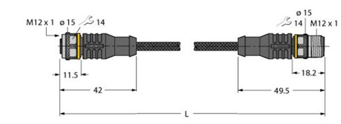 执行器和传感器线缆 RKC4.5T-0.6-RSC4.5T/TXL1001