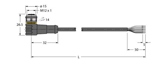 执行器和传感器线缆 WKC5T-P7X3-5/TXL