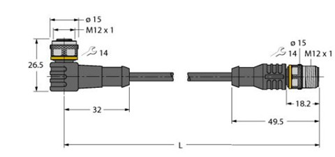 执行器和传感器线缆 WKC12T-0.6-RSC12T/TEL