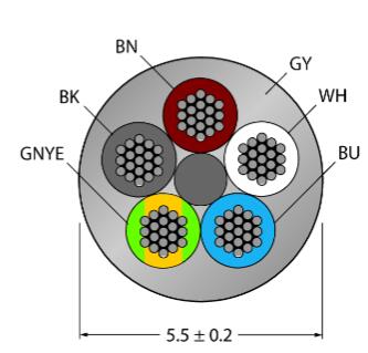 执行器/传感器电缆 CABLE(4+1)X0.34-XX-PVC-GY-100M/TEG