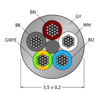 执行器/传感器电缆 CABLE(4+1)X0.34-XX-PVC-GY-500M/TEG