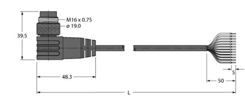 执行器和传感器线缆 BSWM19-E01-2/S90