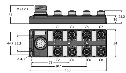 无源分线盒 TB-8M12-4P2-CS12T