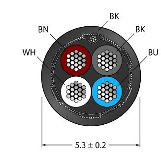 执行器/传感器电缆 CABLE4X0.34-SH-PUR-BK-100M/TXL