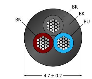 执行器和传感器电缆 PKG3M-1-PSG3M/TEL