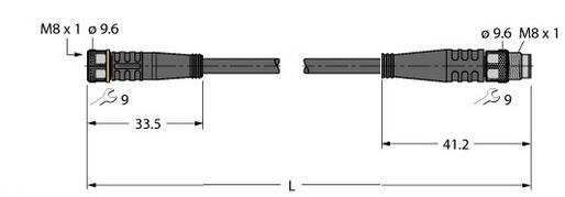 执行器和传感器电缆 PKG3M-0.6-PSG3M/TXY