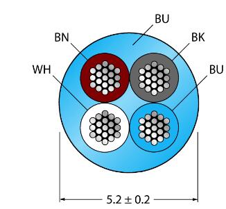 执行器/传感器电缆 CABLE4X0.34-XX-PVC-BU-500M/TEB