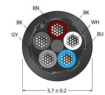 执行器/传感器电缆 CABLE5X0.34-SH-PUR-BK-100M/TXL