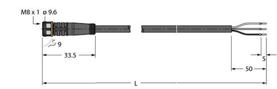 执行器和传感器电缆 PKG3M-5/TEY