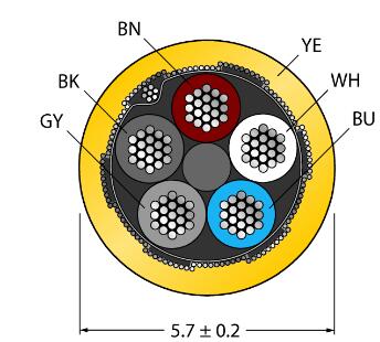 执行器/传感器电缆 CABLE5X0.34-SH-PUR-YE-500M/TXY