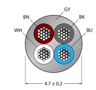 执行器和传感器电缆 PKG4M-0.6-PSG4M/TXG