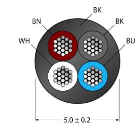 执行器和传感器电缆 PKG4M-0.6-RSC4.4T/TEL