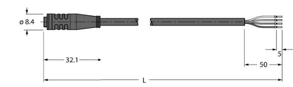 执行器和传感器电缆 PKG4S-2/TEL