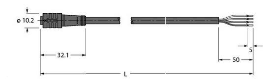 执行器和传感器电缆 PKG4Z-5/TEL