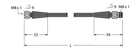 执行器和传感器电缆 PKGH3M-2-PSGH3M/TFG