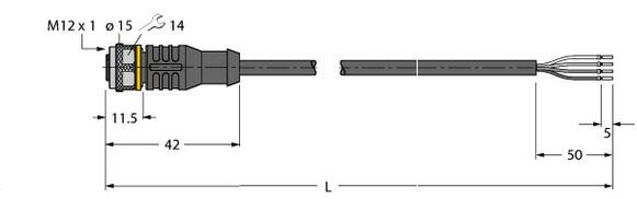 执行器和传感器电缆 RKC4.4T-5/TXL