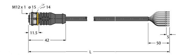 执行器和传感器电缆 RKC8T-2/TXL