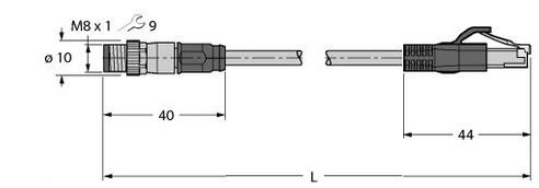 工业以太网线 PSGS4M-RJ45S-4414-20M