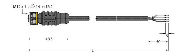 执行器和传感器电缆 RKC4.4T-P7X2-5/TXL