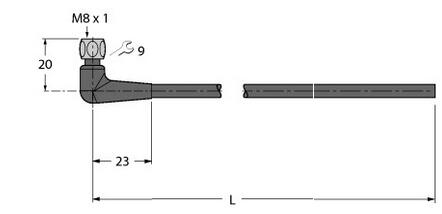 执行器和传感器电缆 PKWH3M-10/TFE