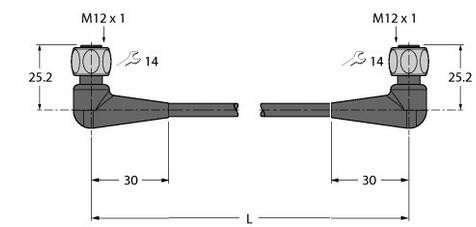 执行器和传感器电缆 WKH4.4-20-WKH4.4/TFE