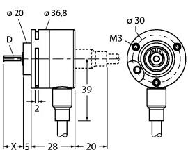 旋转检测增量型编码器 Ri-08S6S-2F1000-C 1M