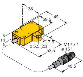 角度传感器 Ri360P1-QR14-ELiU5X2-0,3-RS5