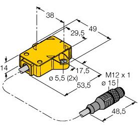 角度传感器 Ri360P1-QR14-ELU4X2-0,3-RS5/S97