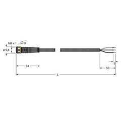 执行器/传感器电缆 PKG4M-2/TEL
