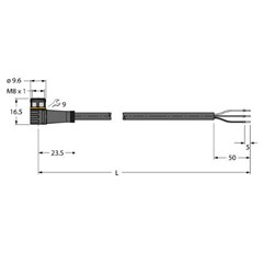 执行器/传感器电缆 PKW4M-10/TEL