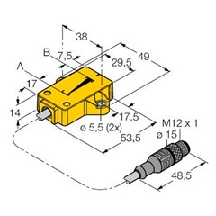 感应式直线位移传感器 Li25P1-QR14-LU4X2-0，3-RS4/S97