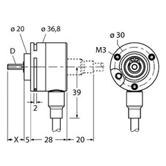 旋转检测增量型编码器 Ri-08S6S-2F1024-C 1M