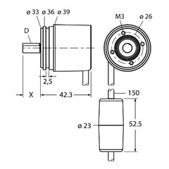 旋转检测绝对值多圈编码器 RM-46S8S-3C24B-CT 1M