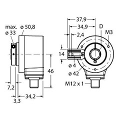 旋转检测增量型编码器 Ri-12H10T-2B360-H1181