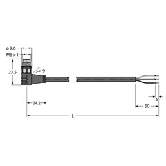 执行器/传感器电缆 PSW3M-5/TEL