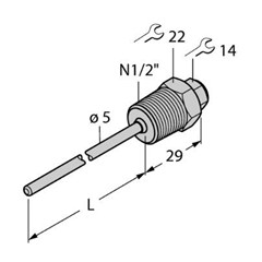 温度传感器附件 THW-3-N1/2-A4-L050