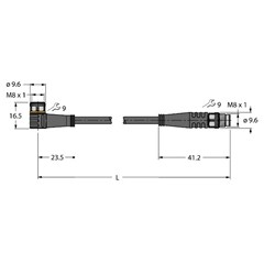 执行器/传感器电缆 PKW4M-1-PSG4M/TEL