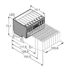 电子模块 BL20-16DI-24VDC-P