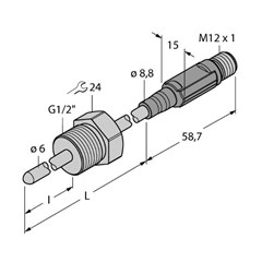 温度传感器 TTM150C-206A-G1/2-LI6-H1140-L050 -50…150°C